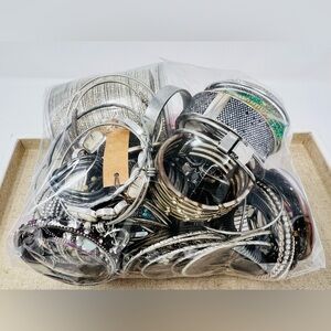 Vintage & Modern Silver Tone Mixed Metal SWearable Bracelet Jewelry Lot 2lbs